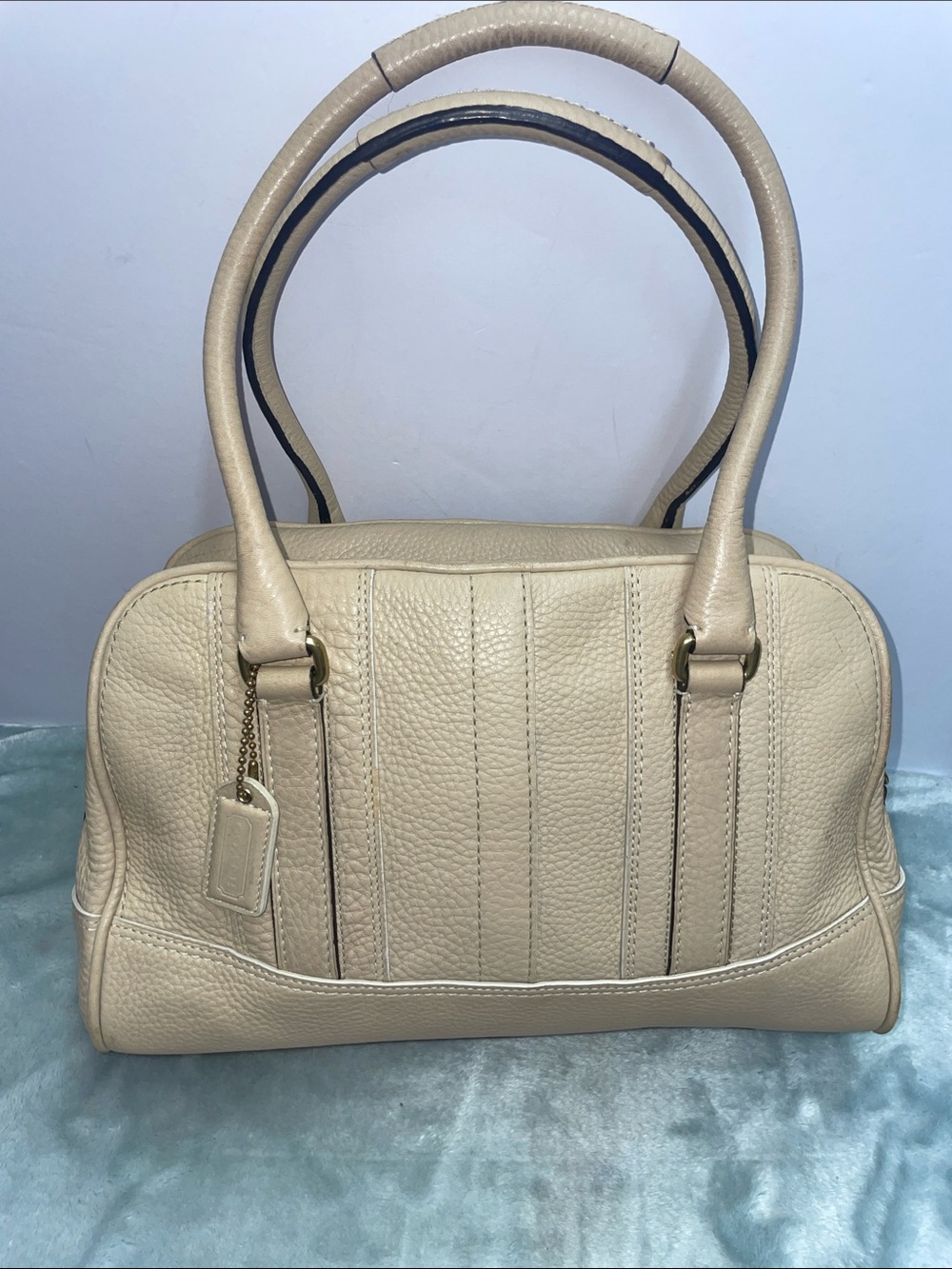 Vintage Coach ‘Hamptons’ Pebbled Leather Satchel